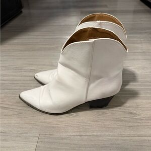 White Faux Leather Ankle Boots Women’s 5.5 SHEIN